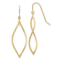 14k Polished Twisted Oblong Dangle Earrings-TL836