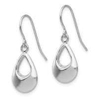 14k White Gold Teardrop Hollow Dangle Earrings-TL846