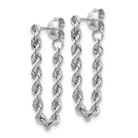 14K White Gold Rope Chain Dangle Post Earring-TL857