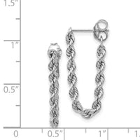14K White Gold Rope Chain Dangle Post Earring-TL857