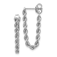 14K White Gold Rope Chain Dangle Post Earring-TL857