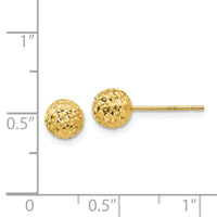 14K Diamond Cut Ball Post Earrings-TL907