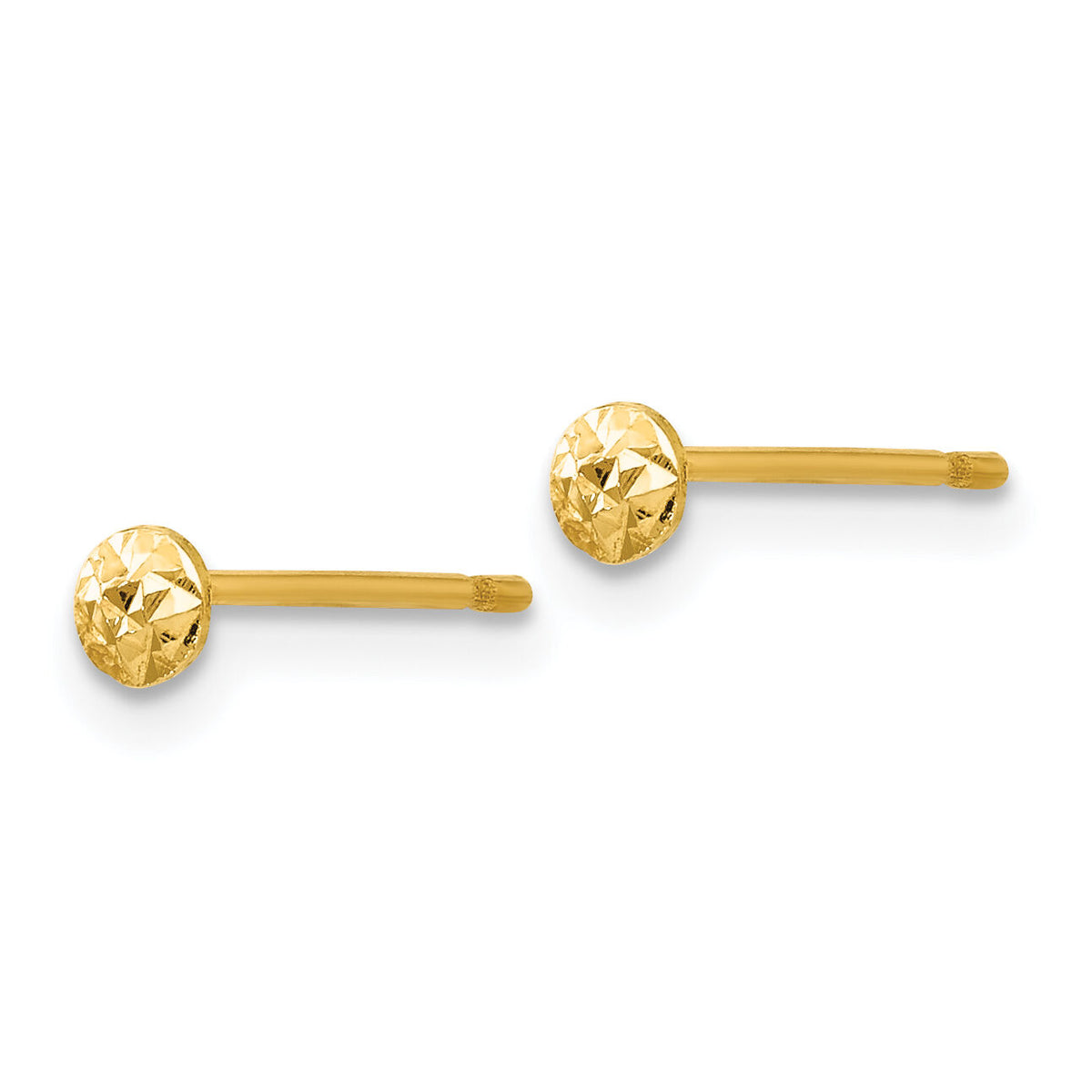 14K 3mm Puff Circle Post Earrings-TL909