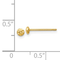14K 3mm Puff Circle Post Earrings-TL909