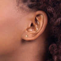 14K Rose Gold 3mm Puff Circle Stud Earrings-TL909R