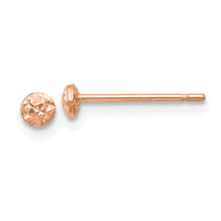 14K Rose Gold 3mm Puff Circle Stud Earrings-TL909R
