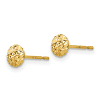 14K Gold 5mm Circle Puff Post Earrings-TL911