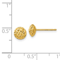 14K 6mm Puff Circle Post Earrings-TL913