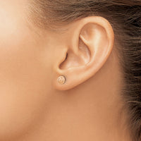 14K Rose Gold 6mm Circle Puff Post Earrings-TL913R