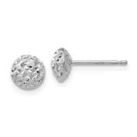 14K White Gold 6mm Circle Puff Post Earrings-TL914