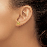 14k Diamond Cut Bead Post Earrings-TL916