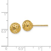 14k Diamond Cut Bead Post Earrings-TL916