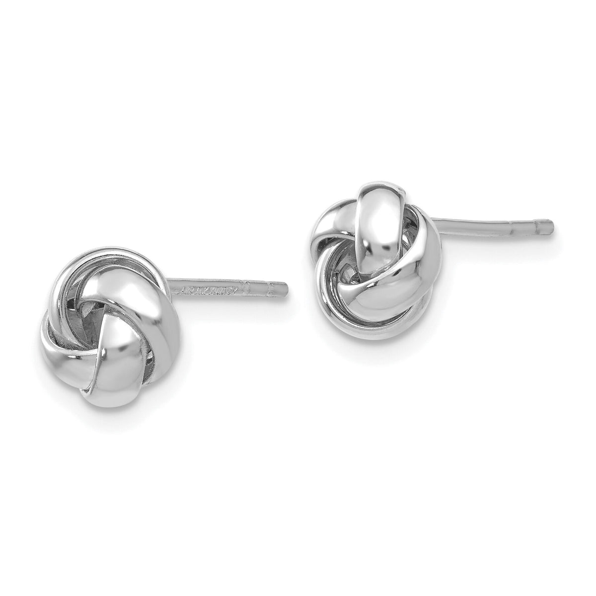 14k White Gold Polished Knot Post Earrings-TL943