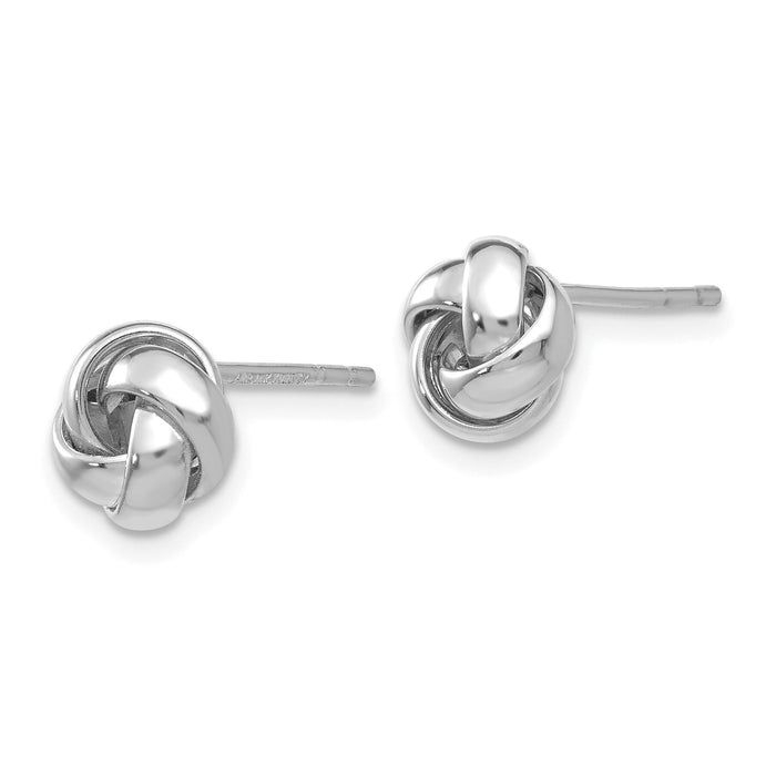 14k White Gold Polished Knot Post Earrings-TL943