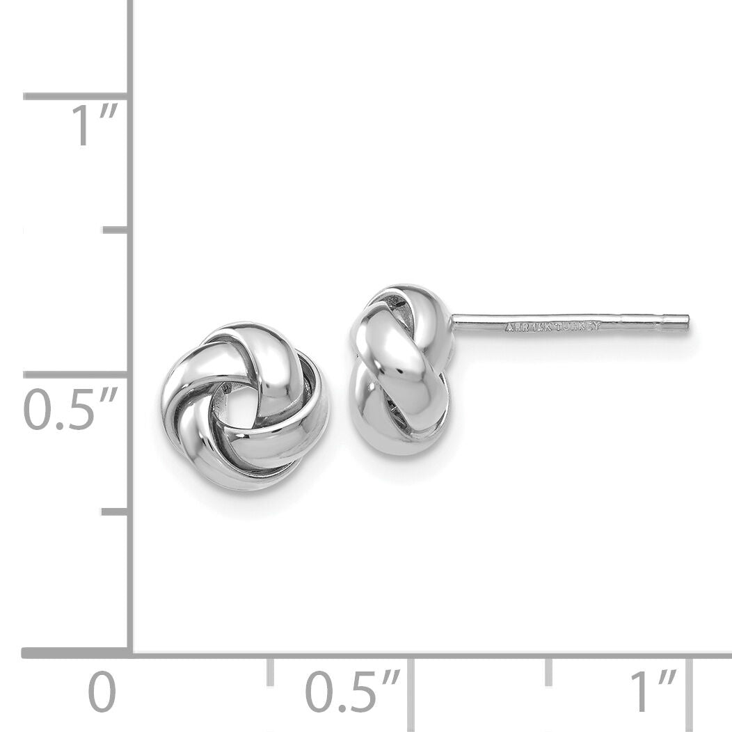 14k White Gold Polished Knot Post Earrings-TL943