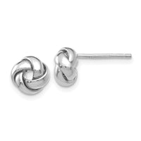 14k White Gold Polished Knot Post Earrings-TL943