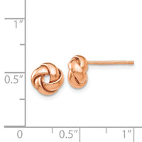 14k Rose Gold Polished Love Knot Post Earrings-TL943R