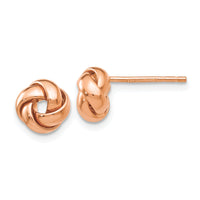 14k Rose Gold Polished Love Knot Post Earrings-TL943R