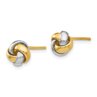 14k Two-tone Knot Post Earrings-TL944
