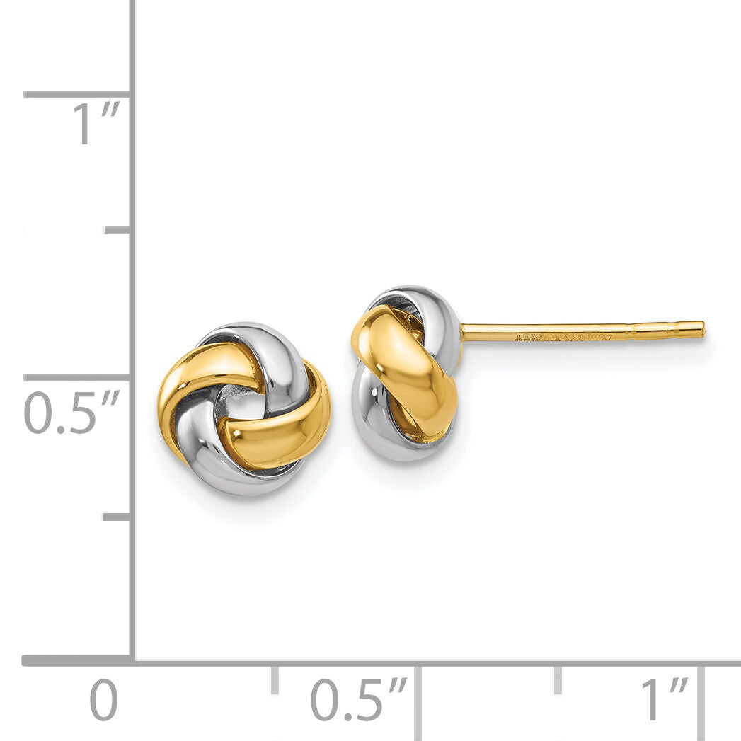 14k Two-tone Knot Post Earrings-TL944