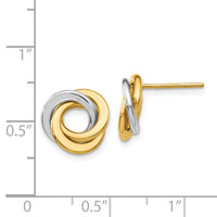 14k Two-tone Polished Intertwined Circles Post Earrings-TL945