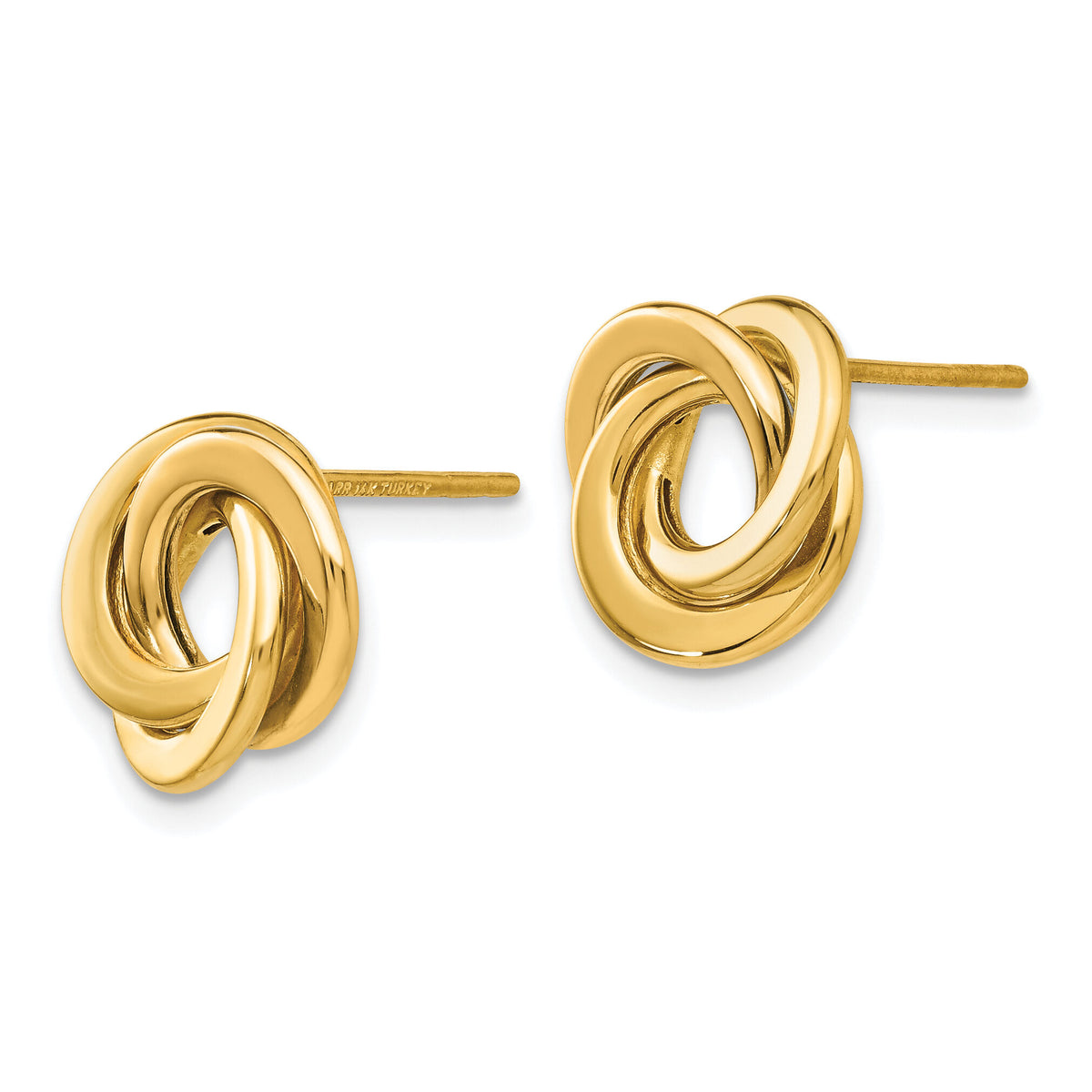 14K Polished Intertwined Circles Post Earrings-TL945Y