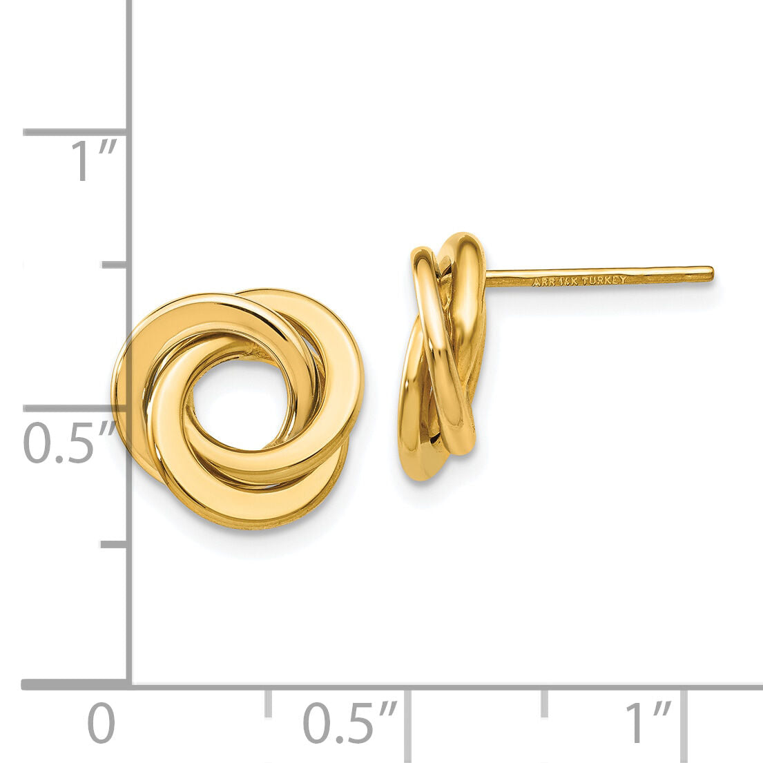 14K Polished Intertwined Circles Post Earrings-TL945Y