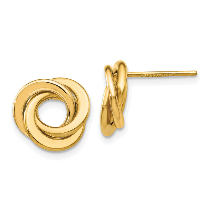 14K Polished Intertwined Circles Post Earrings-TL945Y