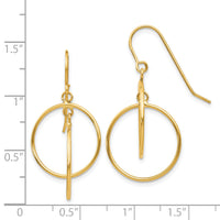 14k Polished Circles Dangle Earrings-TL950