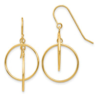 14k Polished Circles Dangle Earrings-TL950