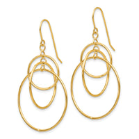 14k Polished Circles Dangle Earrings-TL997