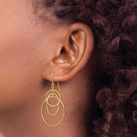 14k Polished Circles Dangle Earrings-TL997