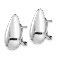 14k White Gold Tear Drop Omega Back Earrings-TM165
