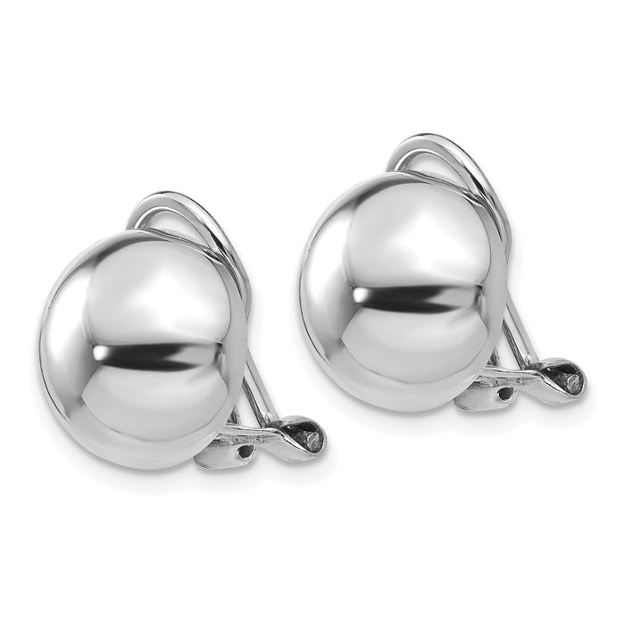 14k White Gold Polished Non-pierced Back Earrings-TM286