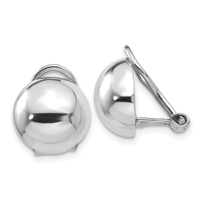 14k White Gold Polished Non-pierced Back Earrings-TM286