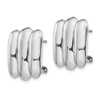 14k White Gold Polished Fancy Omega Back Post Earrings-TM351