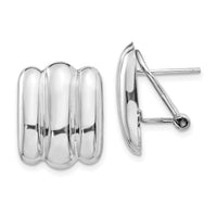 14k White Gold Polished Fancy Omega Back Post Earrings-TM351