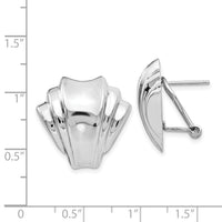 14k White Gold Polished Fancy Omega Back Post Earrings-TM352