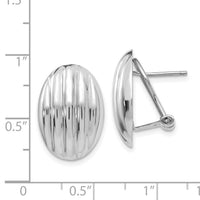 14k White Gold Polished Fancy Omega Back Post Earrings-TM353