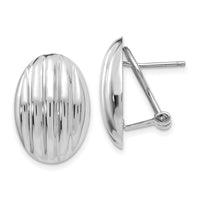 14k White Gold Polished Fancy Omega Back Post Earrings-TM353