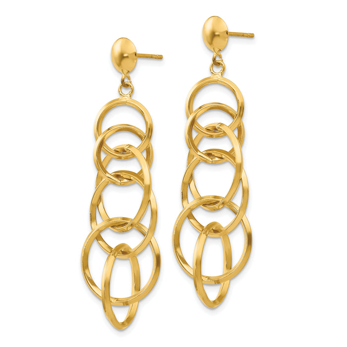 14k Circle Drop Post Earrings-TM545