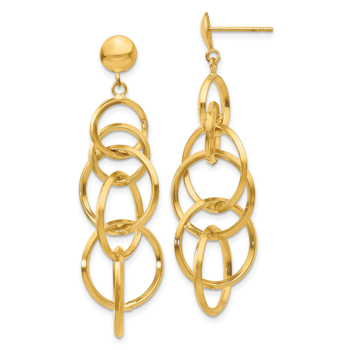 14k Circle Drop Post Earrings-TM545