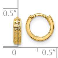 14k Cut-out Design Hinged Hoop Earrings-TM581