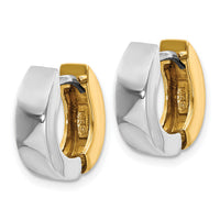 14k Two-tone Polished Hinged Hoop Earrings-TM583