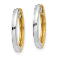 14k Two-tone Round Hinged Hoop Earrings-TM593
