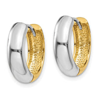 14K Two-tone Huggie Earrings-TM595