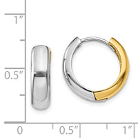 14K Two-tone Huggie Earrings-TM595