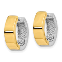14k Two-tone Round Hinged Hoop Earrings-TM601