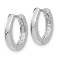 14k White Gold Round Hinged Hoop Earrings-TM606