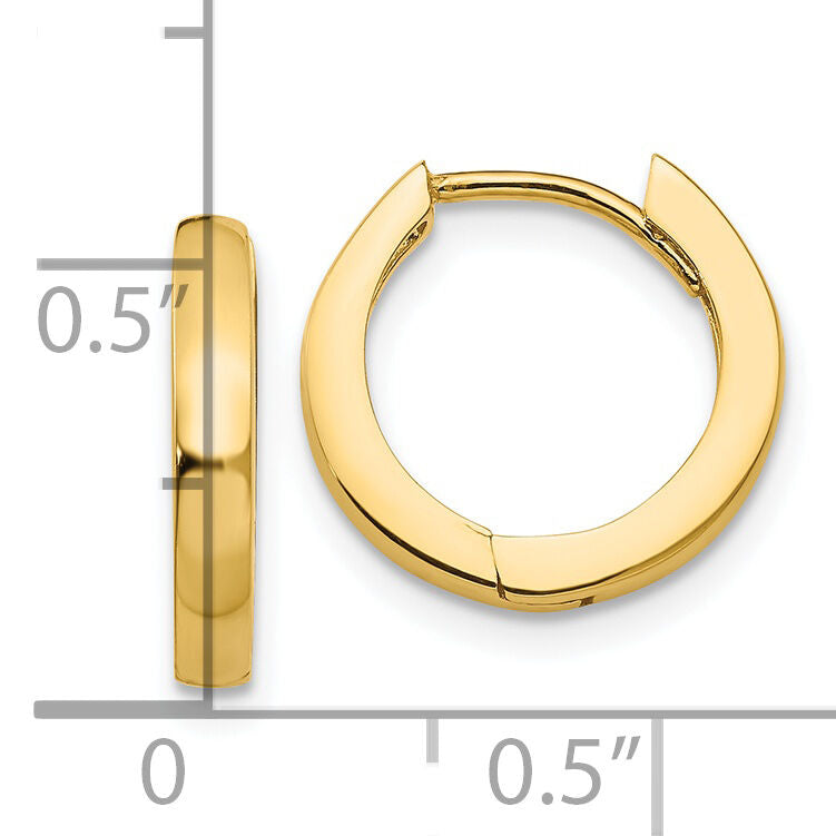 14k Round Hinged Hoop Earrings-TM607